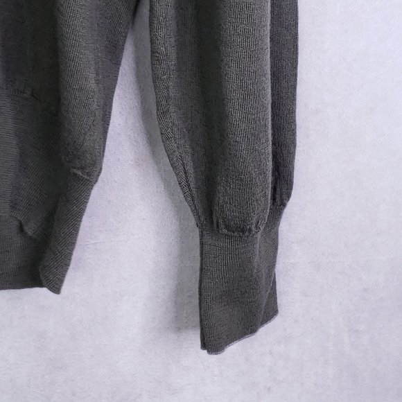 Brunello Cucinelli Wool Cashmere Men's Sz 54 V-Neck Knit Pullover Sweater Olive - Picture 3 of 10